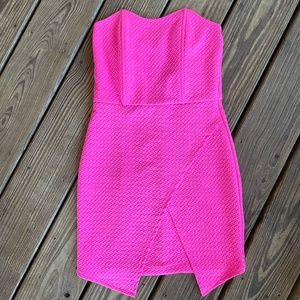 Ava Neon Pink Strapless Dress